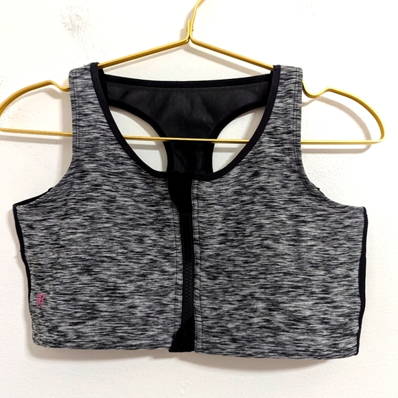 Ruby Ribbon Size 38 Heathered Black Demiette Sports Bra - Picture 1 of 7